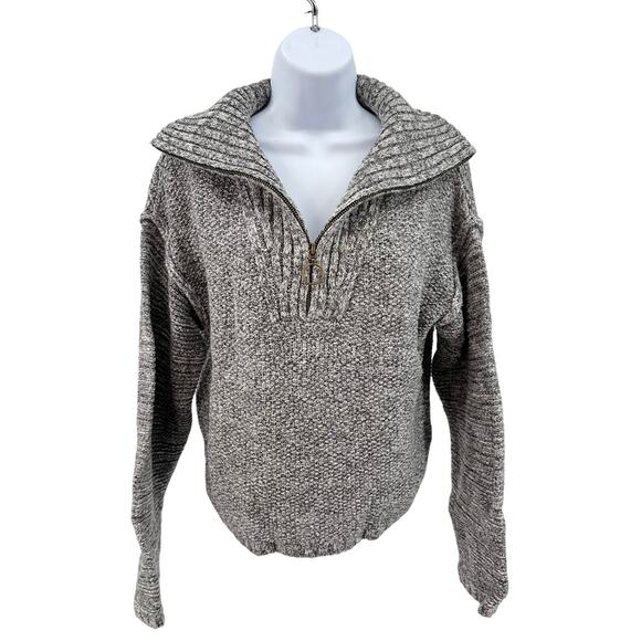 Universal Thread Womens Size Medium Gray Long Sleeved 1/2 Zip Pullover Sweater - Picture 1 of 10